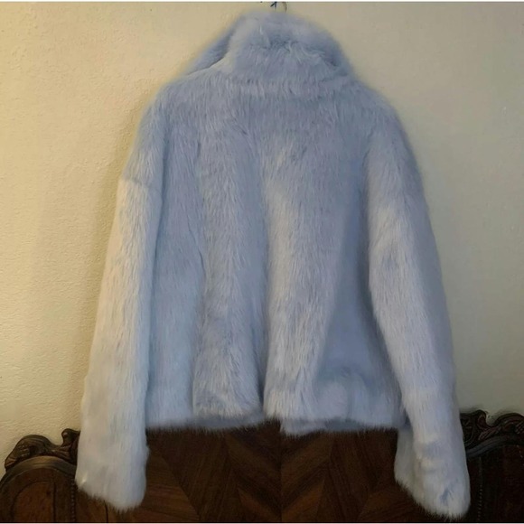 LANDLORD BABY BLUE FAUX FUR JACKET COAT L OVERSIZED FITS XXL - Picture 7 of 8